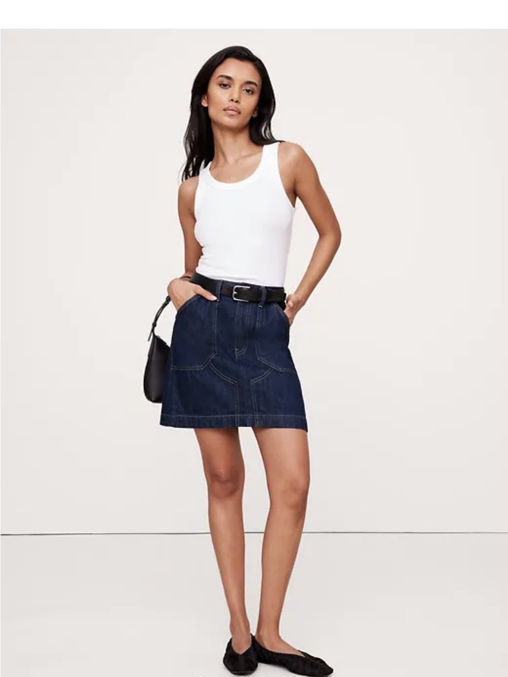 Banana Republic Denim A-Line Mini Skirt - Dark Blue